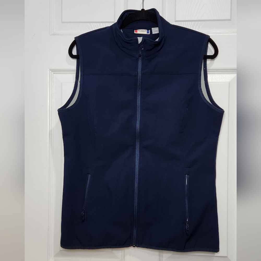 Clique trail navy blue softshell vest women's size Large
